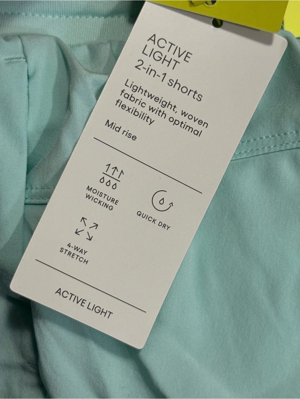 All In Motion Active Light 2-in-1 Mid-Rise Teal & Black Short Set NWT - Picture 4 of 16